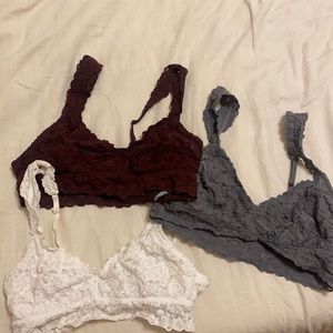 Set of three Aerie Lace Bralettes